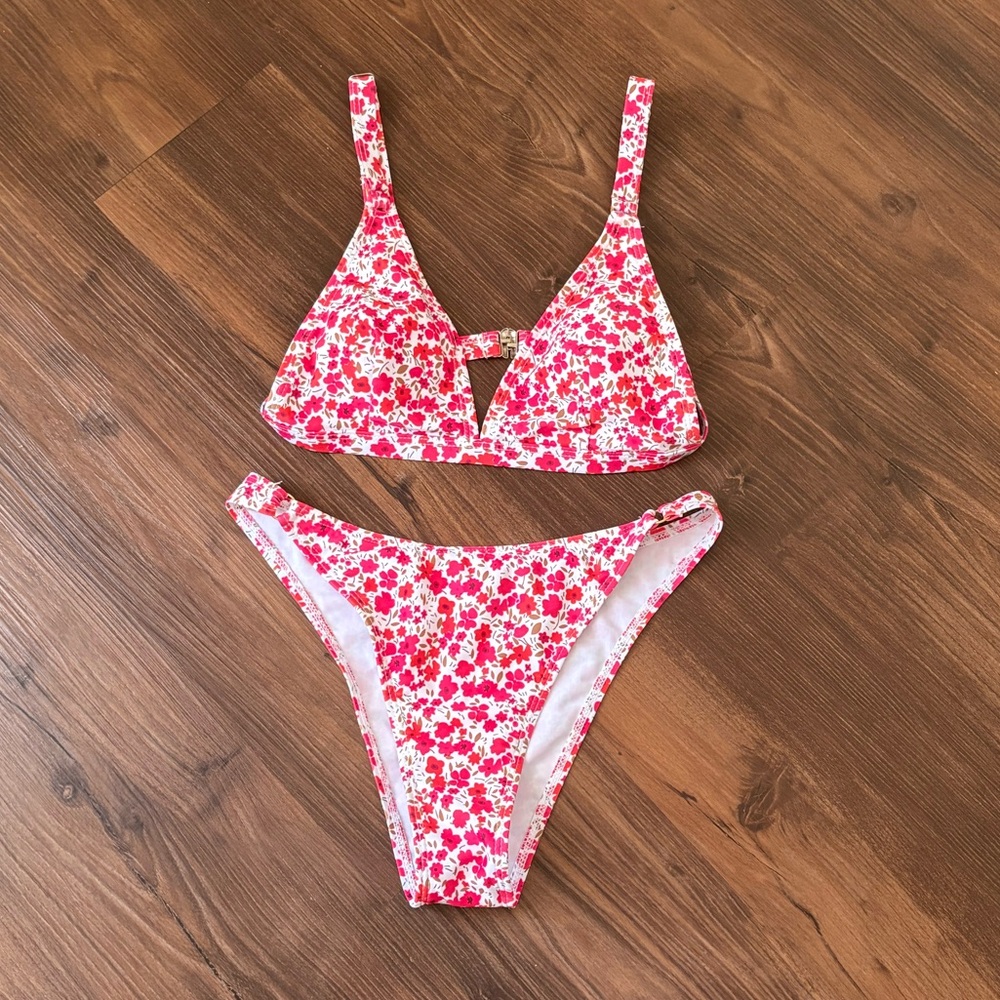 Pink Floral Bikini Set